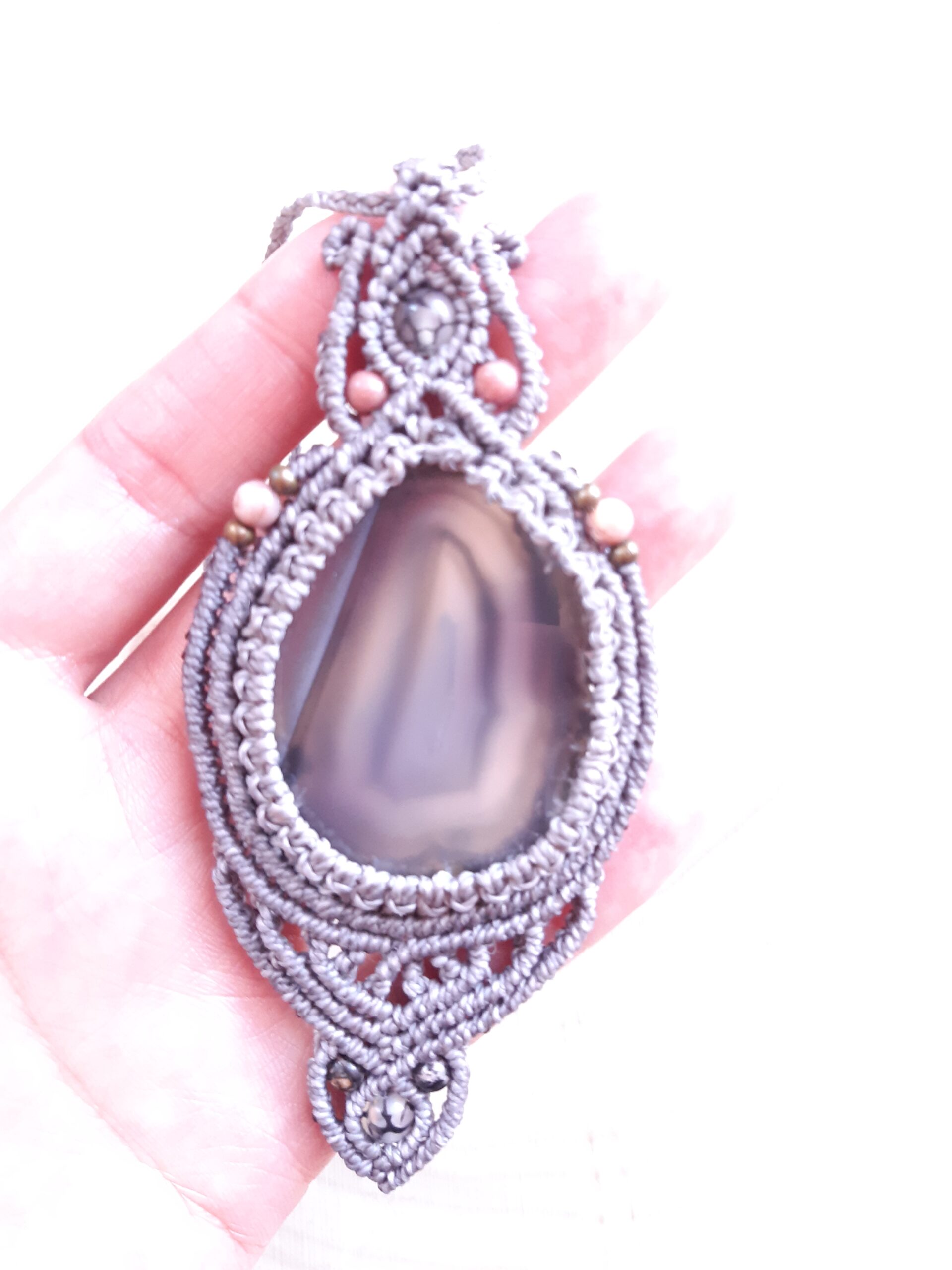 Naszyjnik z plastrem agatu - obrazek 4