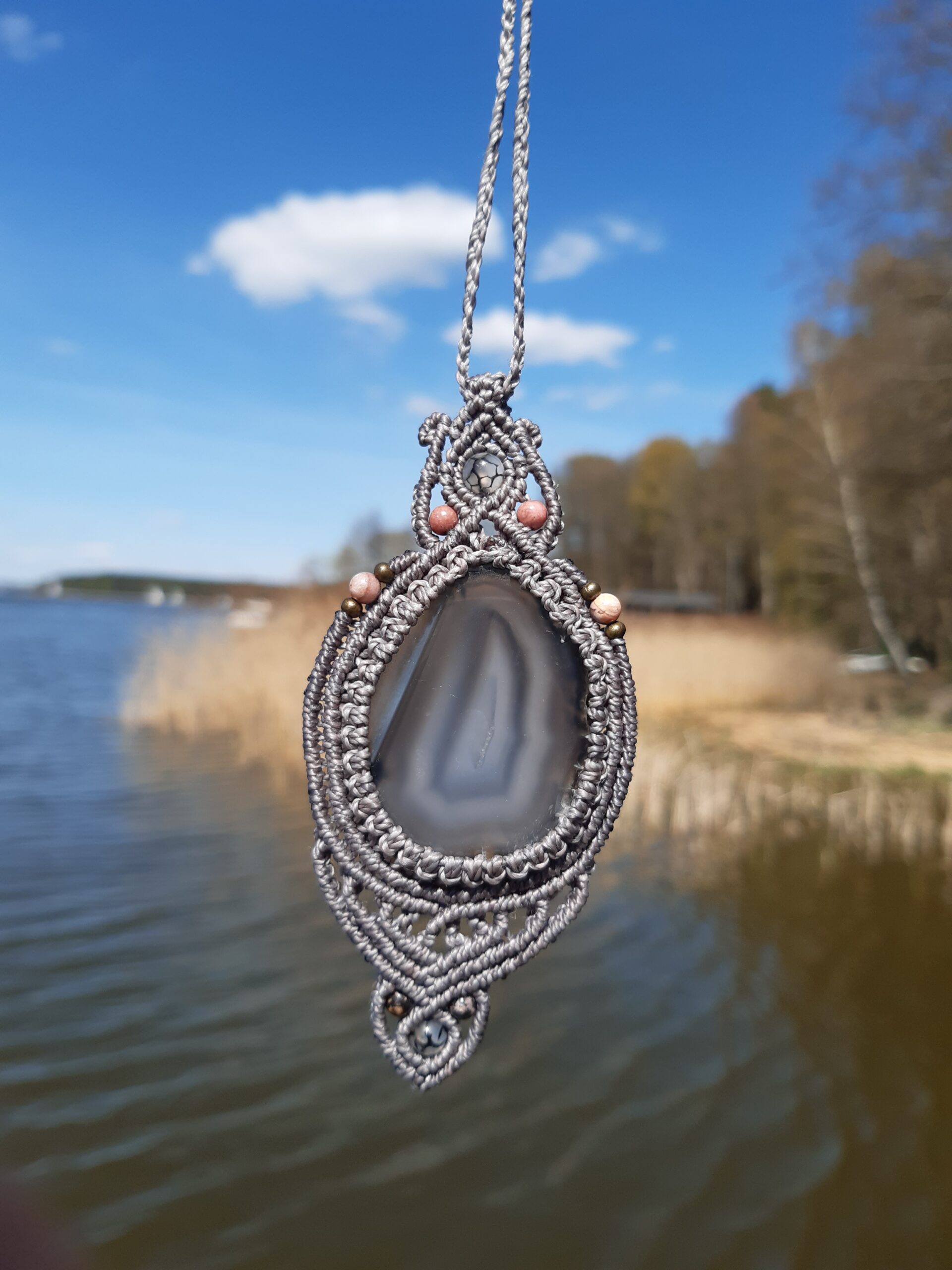 Naszyjnik z plastrem agatu - obrazek 3