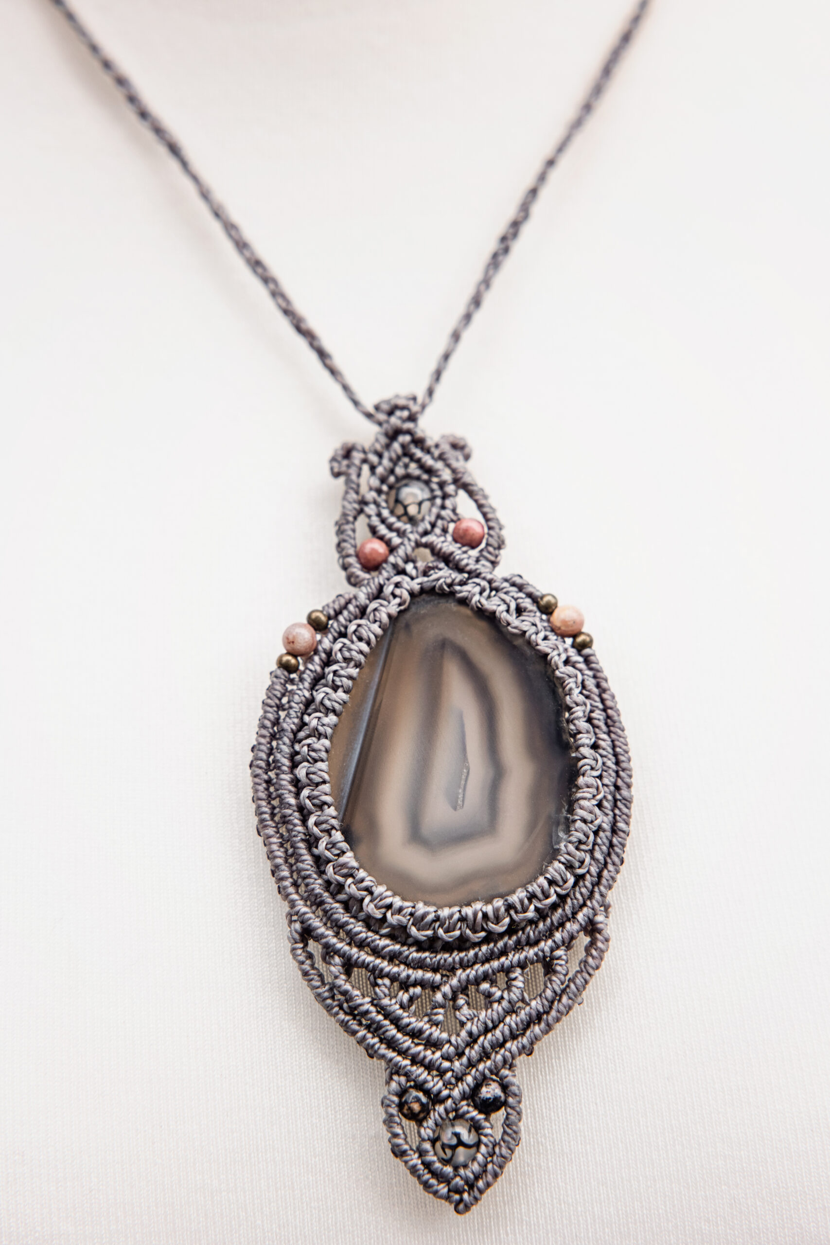 Naszyjnik z plastrem agatu