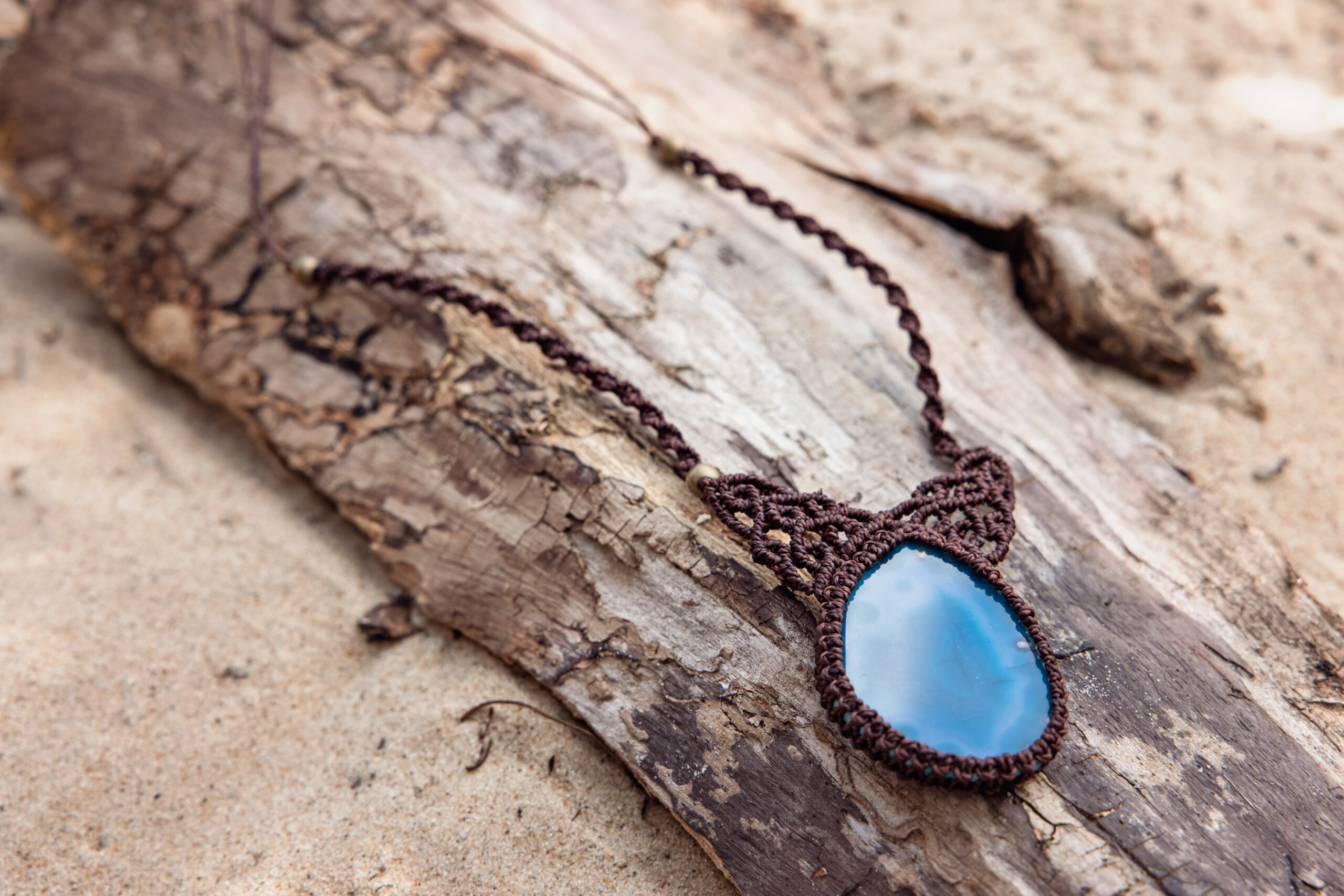 Naszyjnik z plastrem agatu